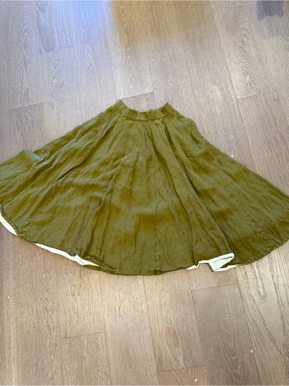 Son de Flor Rosemary Green Full Circle Linen Skirt